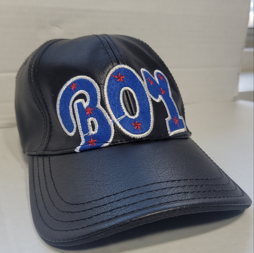 Vintage boy london leather snapback hat